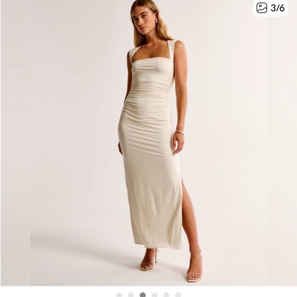 Abercrombie & Fitch Cream Maxi Dress